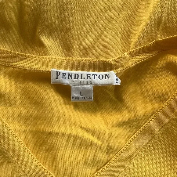 Pendleton Petite Womens Silk Blend V Neck Cardigan Size Large - Picture 7 of 7